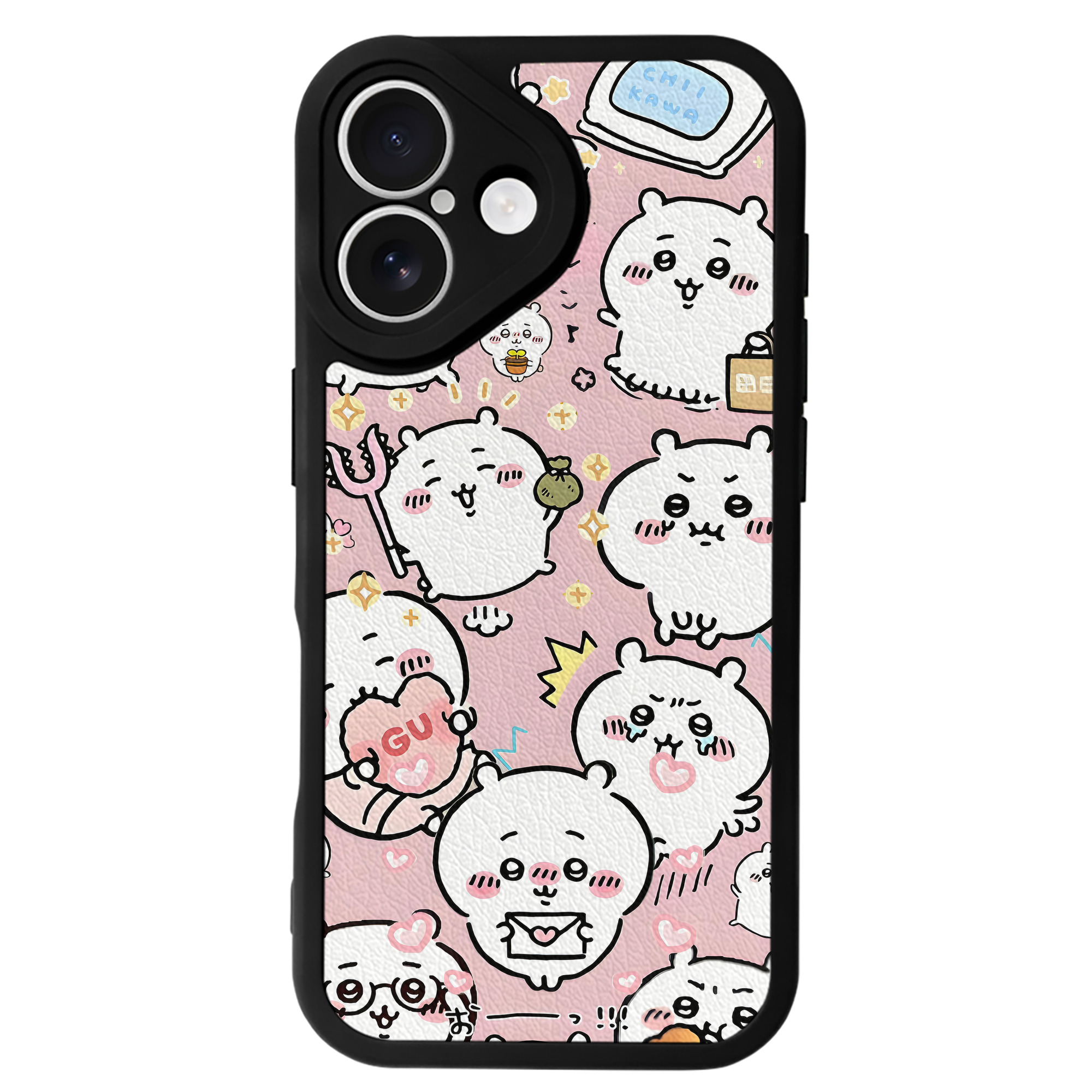 （画像用） ちいかわ Chii-kawa 【iPhone 16シリーズ対応】シリコンスマホケース（レザー調） 材質：シリコン
